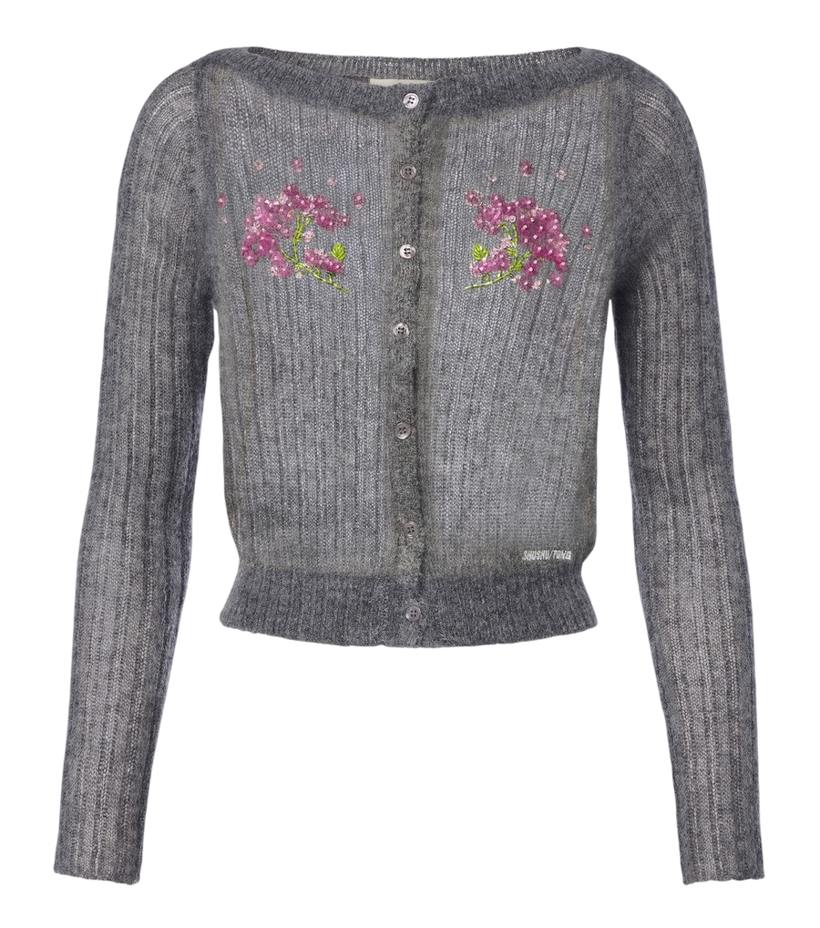 Shushu/Tong Embellished wool and mohair-blend cardigan