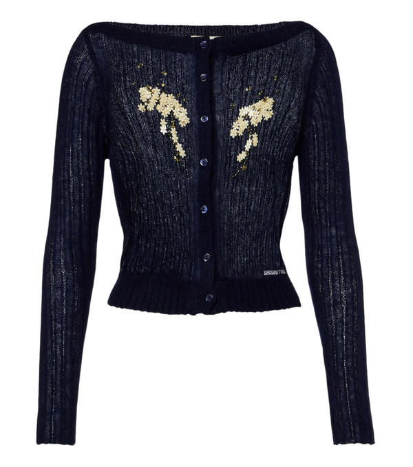 Shushu/Tong Embellished wool and mohair-blend cardigan