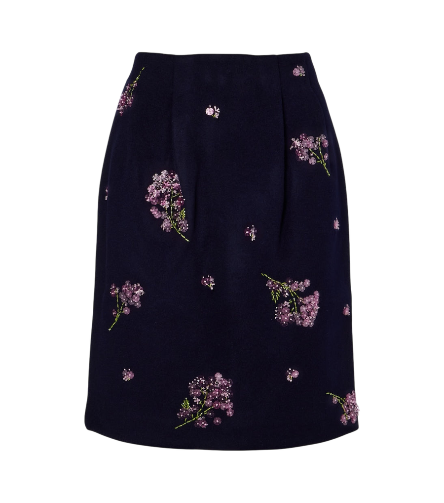 Shushu/Tong Embellished wool pencil skirt
