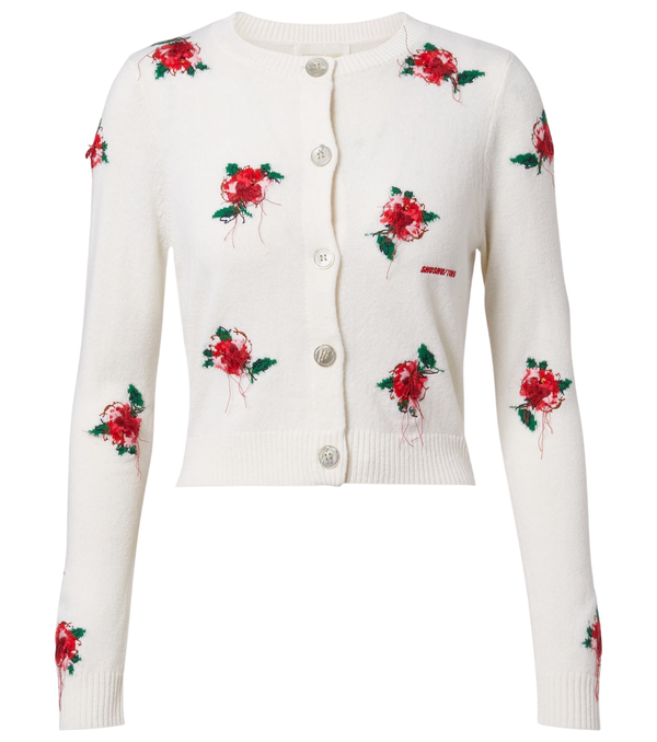 Shushu/Tong Floral wool cardigan