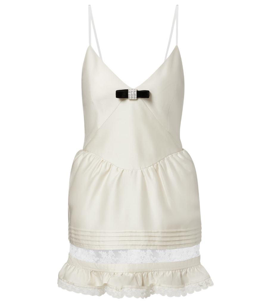 Shushu/Tong Lace-trimmed wool and silk minidress