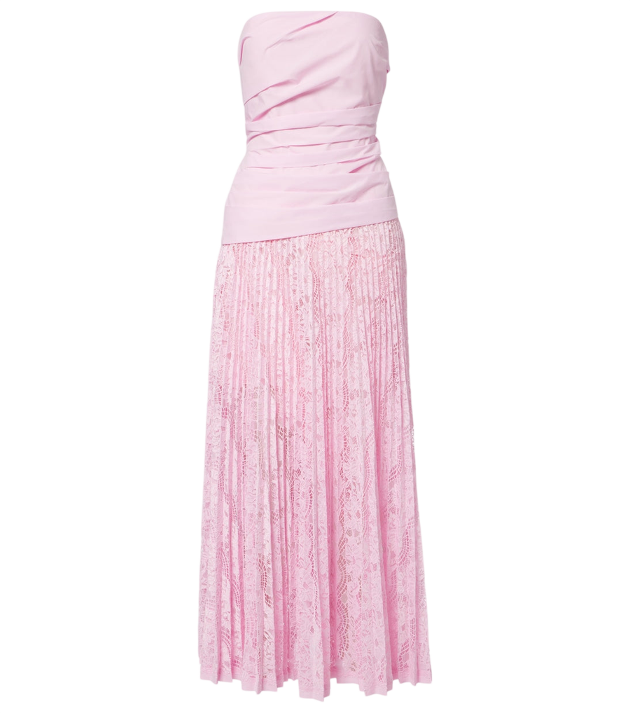 Simkhai Annalise plissé lace maxi dress