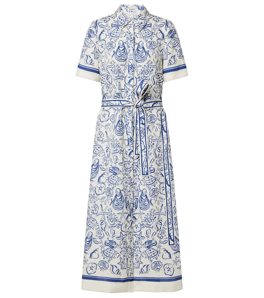 Simkhai Audria printed linen-blend shirt dress