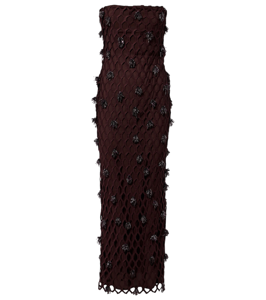 Robe longue ornée de perles Simkhai
