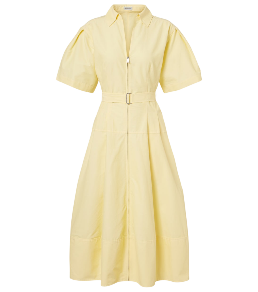 Simkhai Belted cotton-blend shirt dress