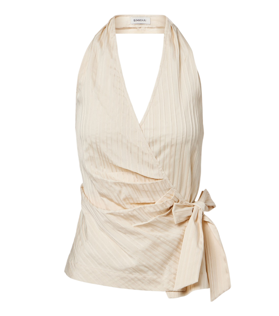 Simkhai Bria striped halterneck top