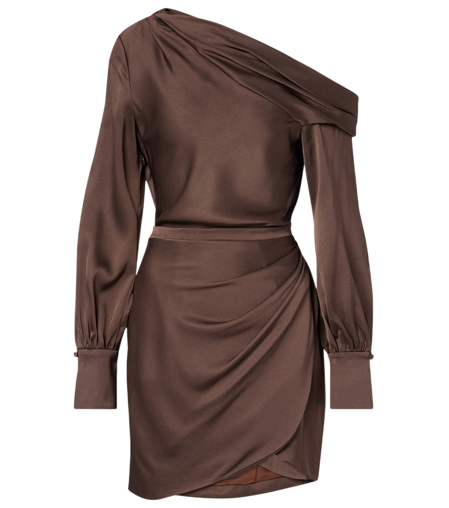 Mini-robe asymétrique drapée Simkhai Cameron