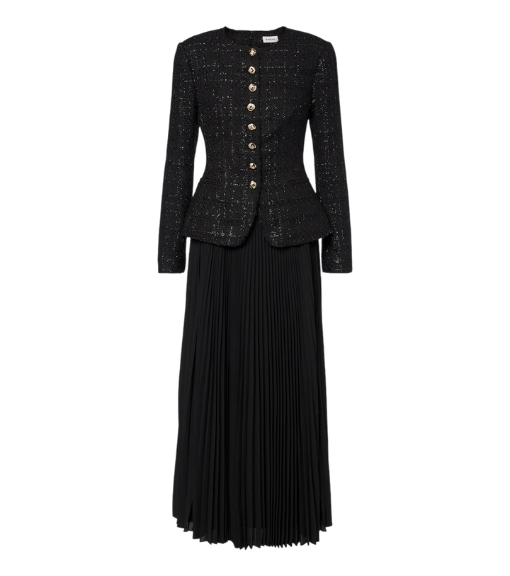 Simkhai Claudina pleated tweed lamé blazer dress [white-bg-v2:7d889be6-77d2-449e-a96a-ec9b200f8510]