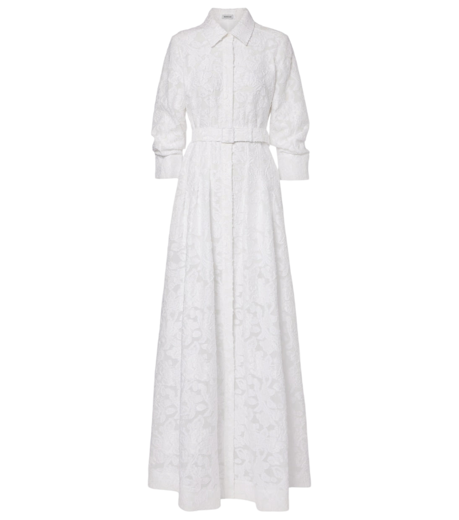 Robe longue en jacquard d’organza Simkhai Courtney