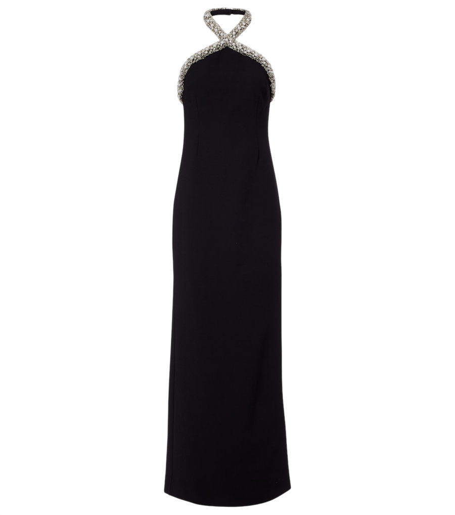 Simkhai Embellished halterneck crêpe gown