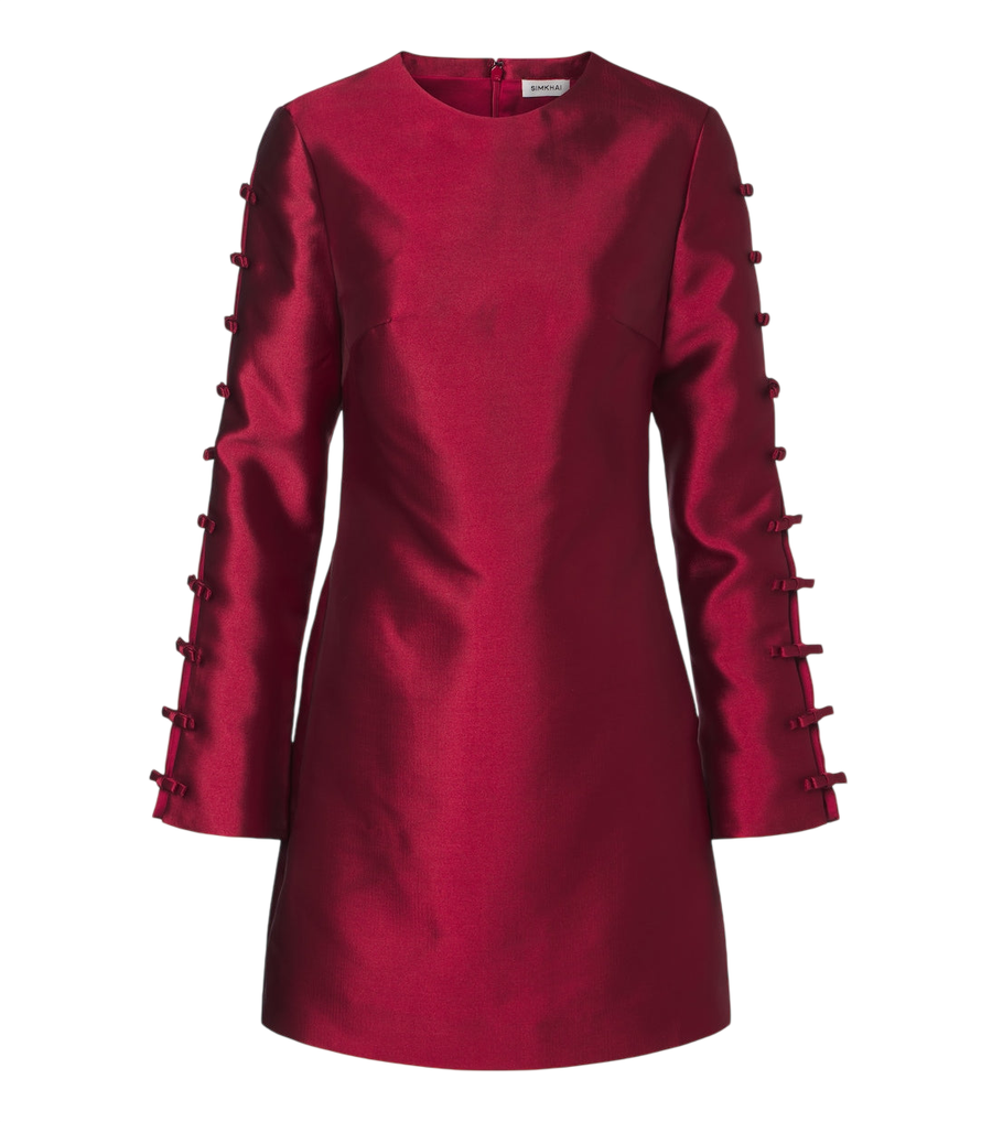 Minivestido de satén Simkhai Fiora con detalle de lazo