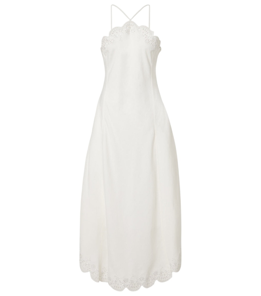 Robe midi en mélange de lin Simkhai Gillian
