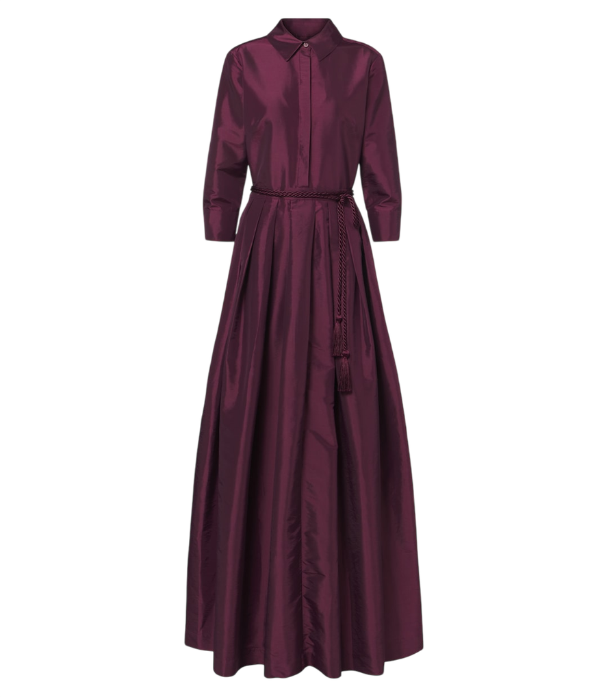 Robe longue plissée en taffetas Simkhai Julisse