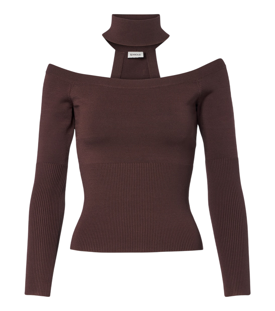 Simkhai Lila off-shoulder sweater