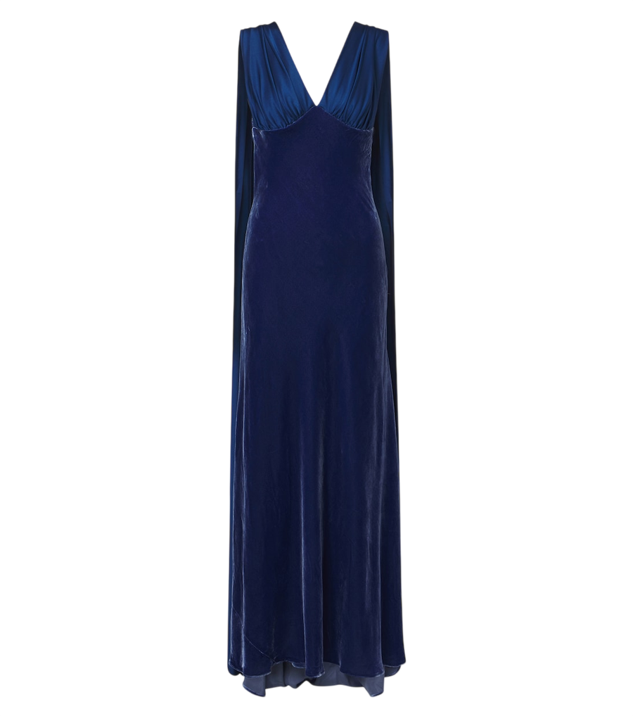 Robe longue en velours à cape Simkhai Mariselle