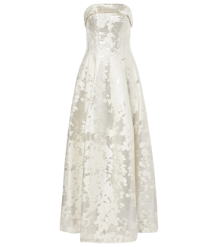 Simkhai Octavia lamé jacquard corset gown