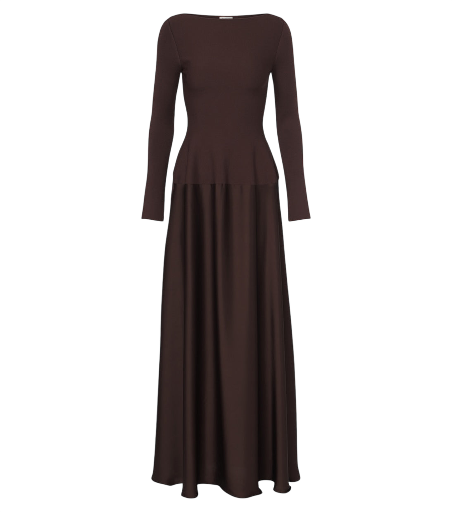 Robe longue en satin tricoté Simkhai Paola