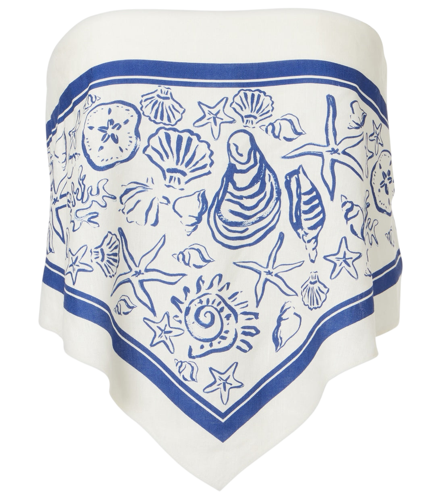 Haut bandeau en mélange de lin imprimé Simkhai