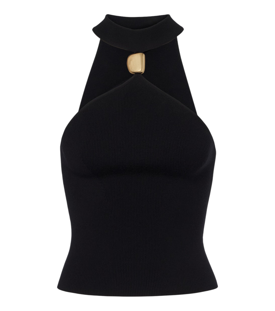Simkhai Renlen embellished halterneck wool top