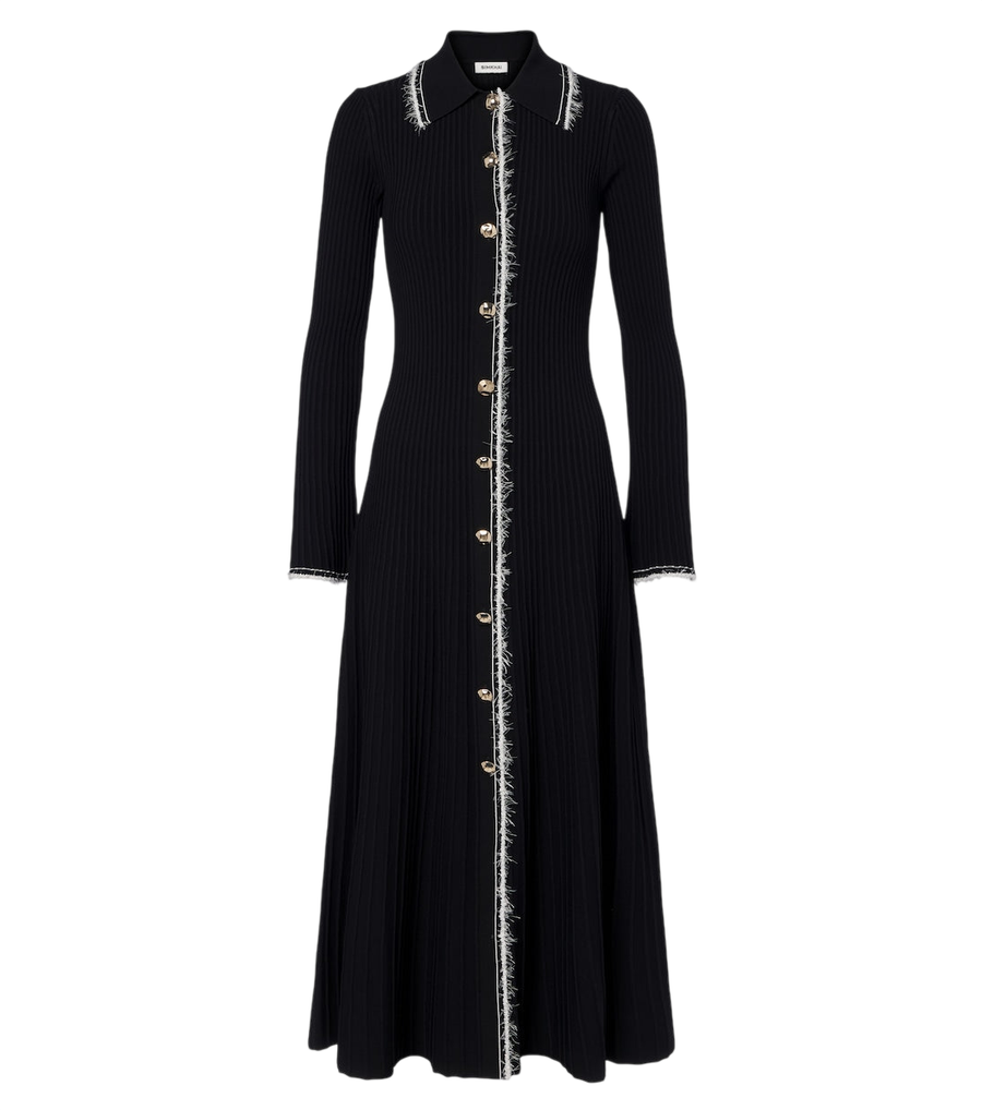 Simkhai Ribbed-knit shirt dress