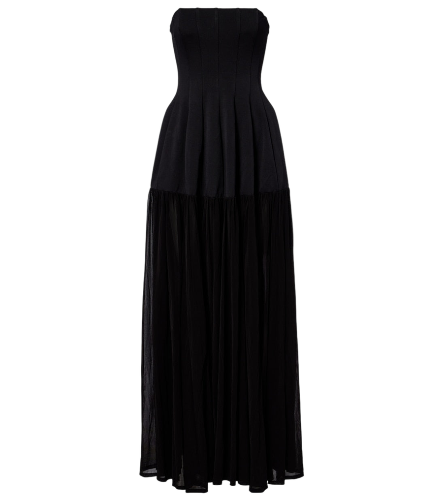 Simkhai Vestido comprido sem alças em tule