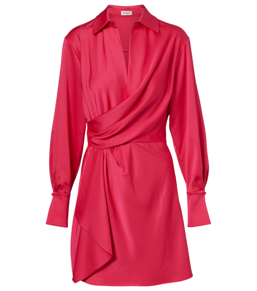 Simkhai Talit draped satin wrap dress