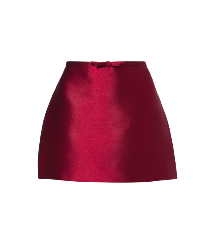 Simkhai Viana bow-detail satin miniskirt [white-bg-v2:4c42ddb1-5a89-4e48-afb9-5feb21f74acb]