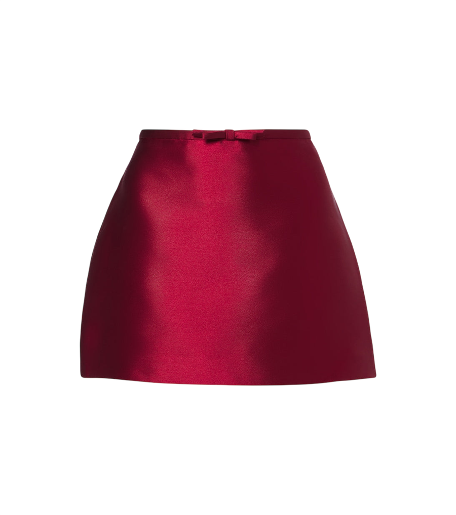 Simkhai Viana bow-detail satin miniskirt