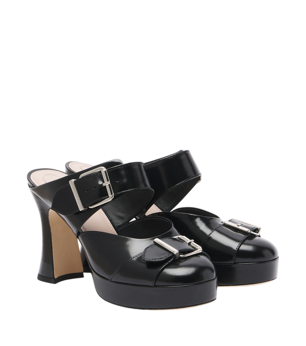Simone Rocha Buckle Sculpt leather mules