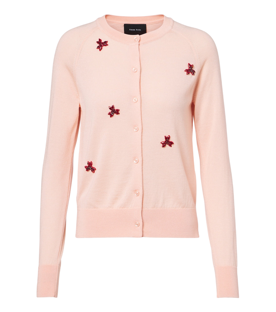 Simone Rocha Crystal-embellished wool and silk cardigan