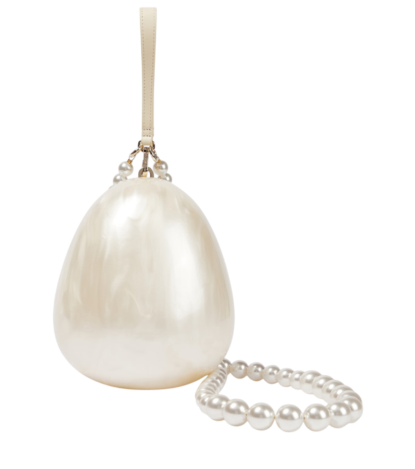 Simone Rocha Egg leather-trimmed clutch