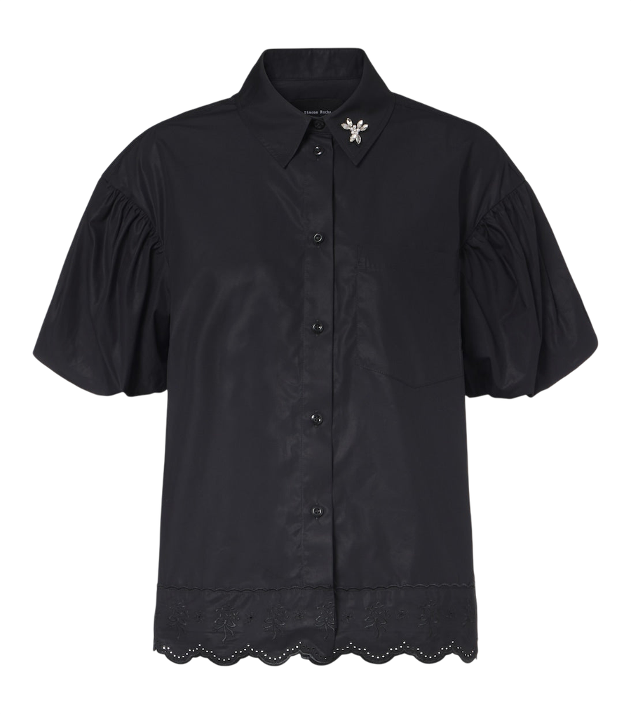 Simone Rocha Embellished cotton poplin shirt