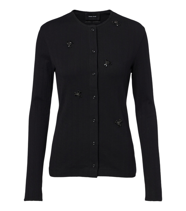 Simone Rocha Embellished pointelle cotton cardigan