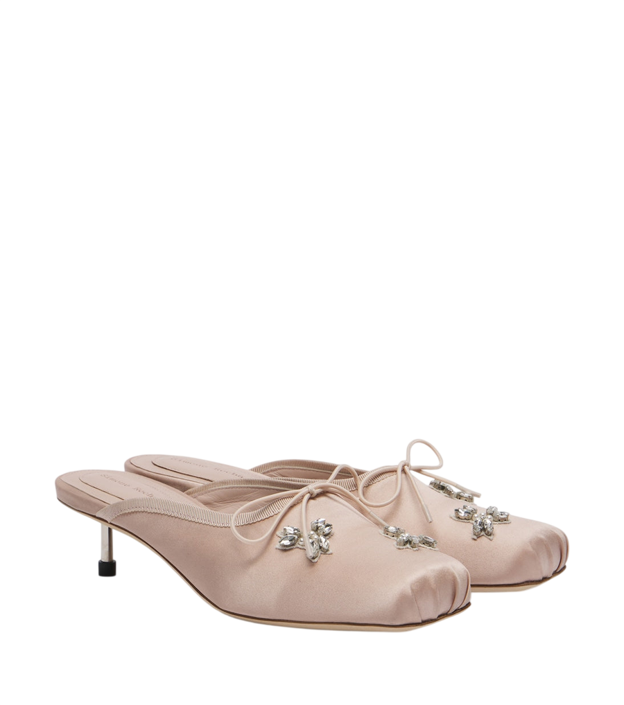 Simone Rocha Embellished satin mules