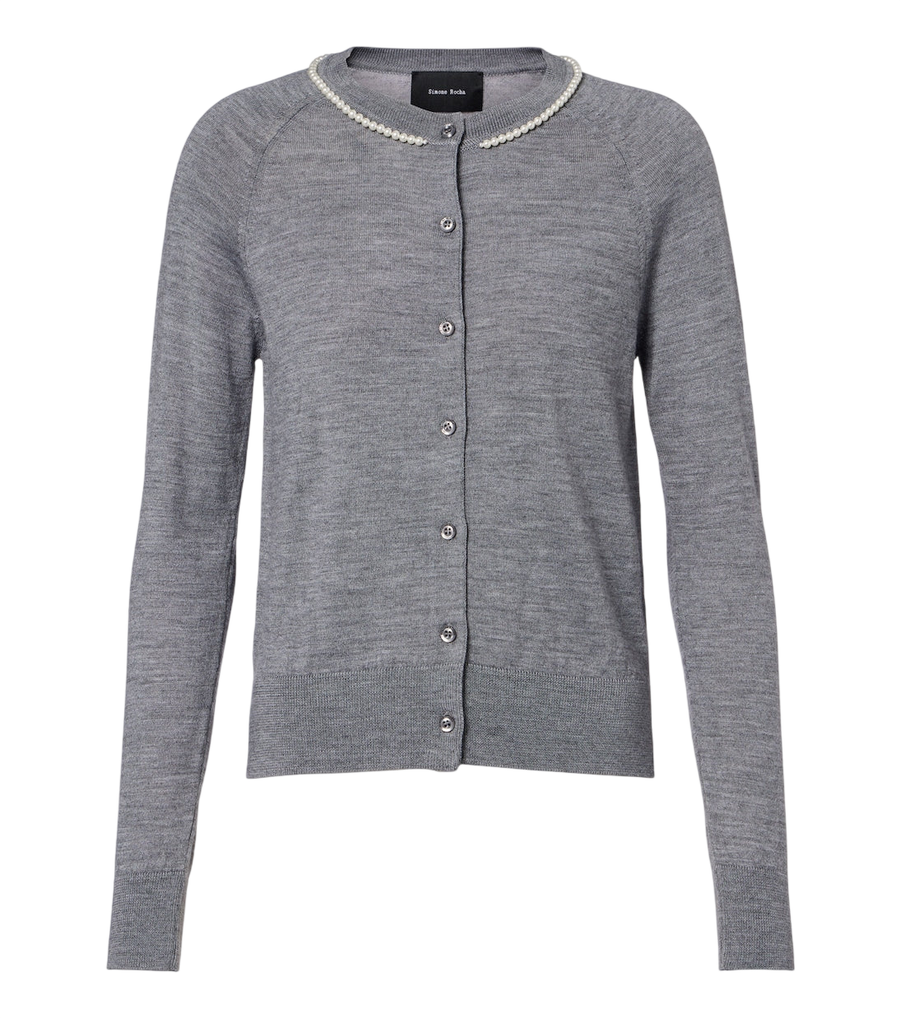 Simone Rocha Embellished wool and silk cardigan