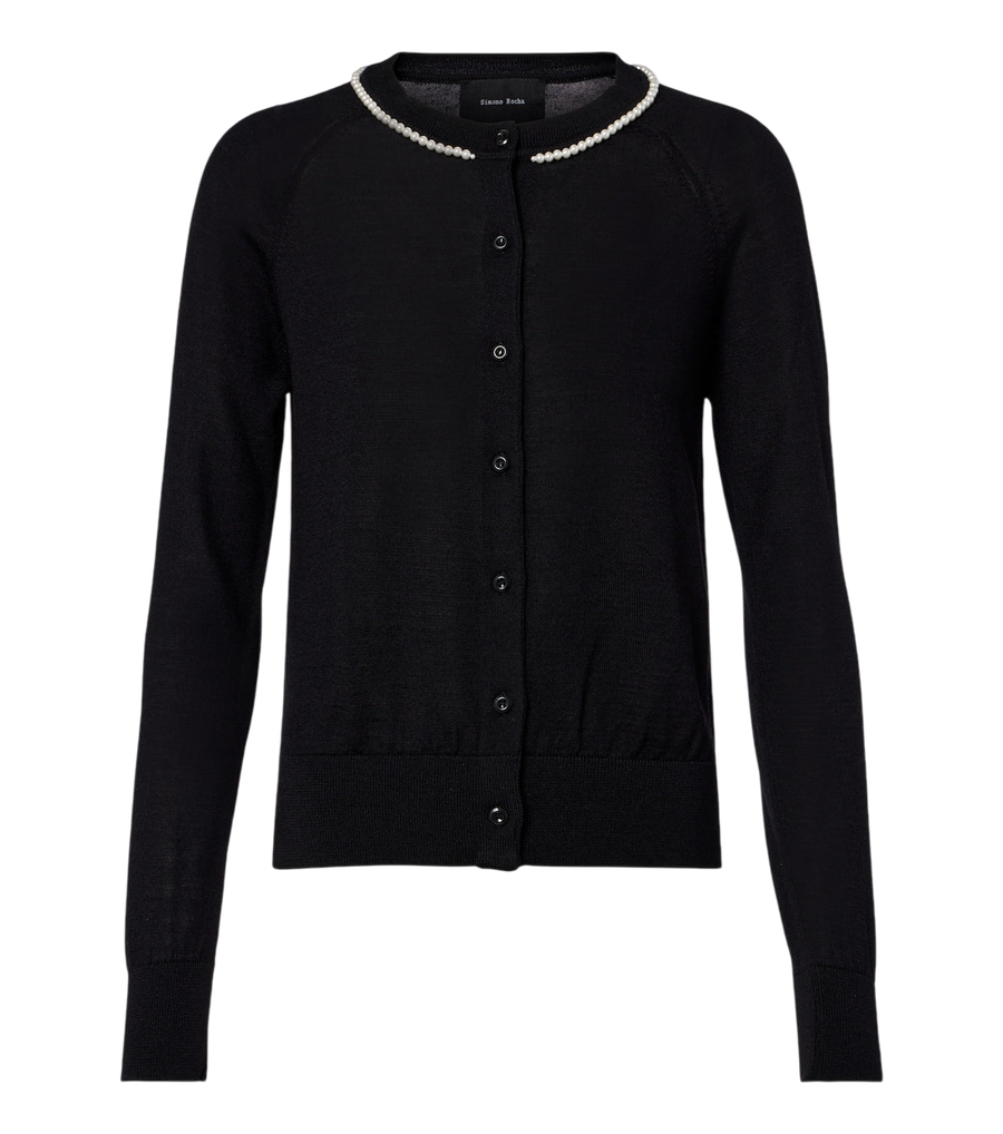 Simone Rocha Embellished wool and silk cardigan