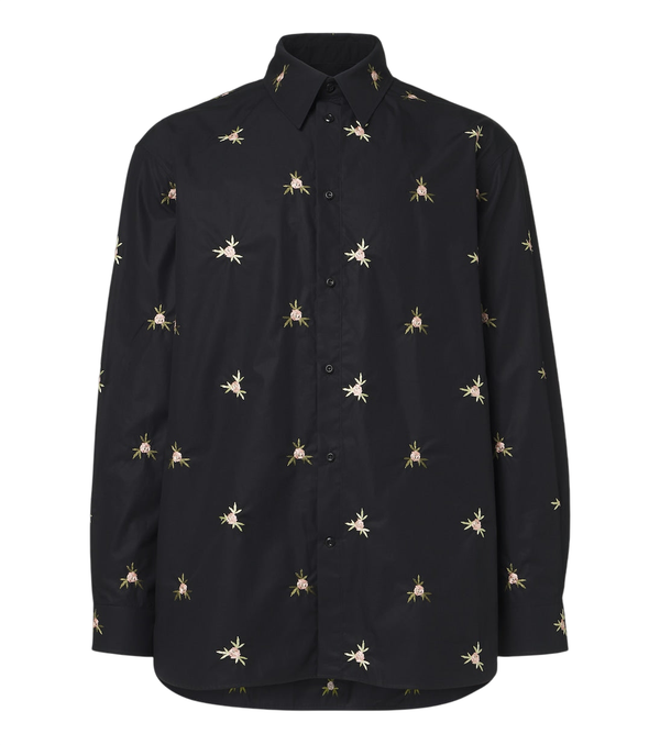 Simone Rocha Embroidered cotton poplin shirt