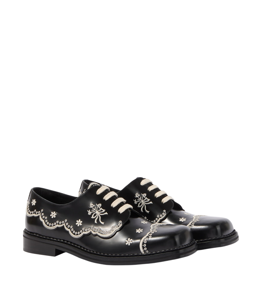 Simone Rocha Embroidered leather brogues