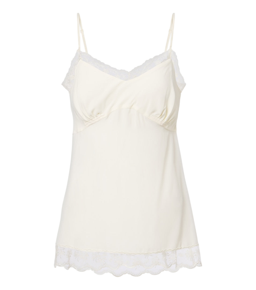 Simone Rocha Lace-trimmed crêpe de chine camisole