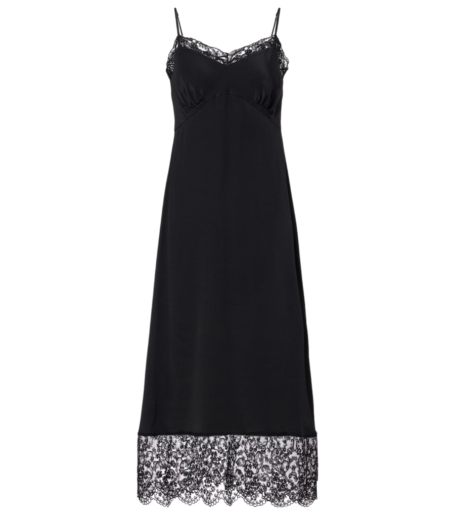 Simone Rocha Lace-trimmed satin slip dress