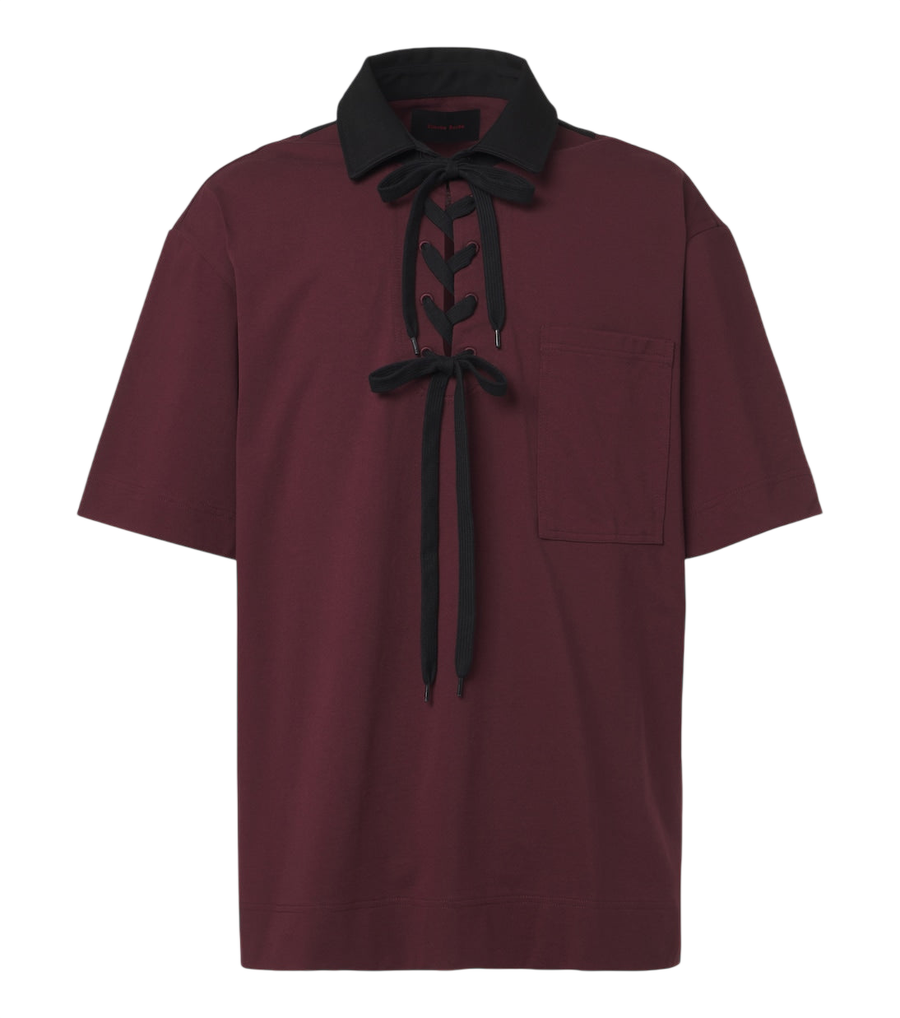 Simone Rocha Lace-up cotton polo shirt