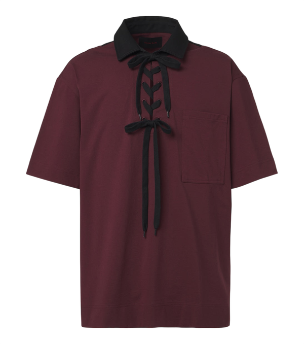 Simone Rocha Lace-up cotton polo shirt