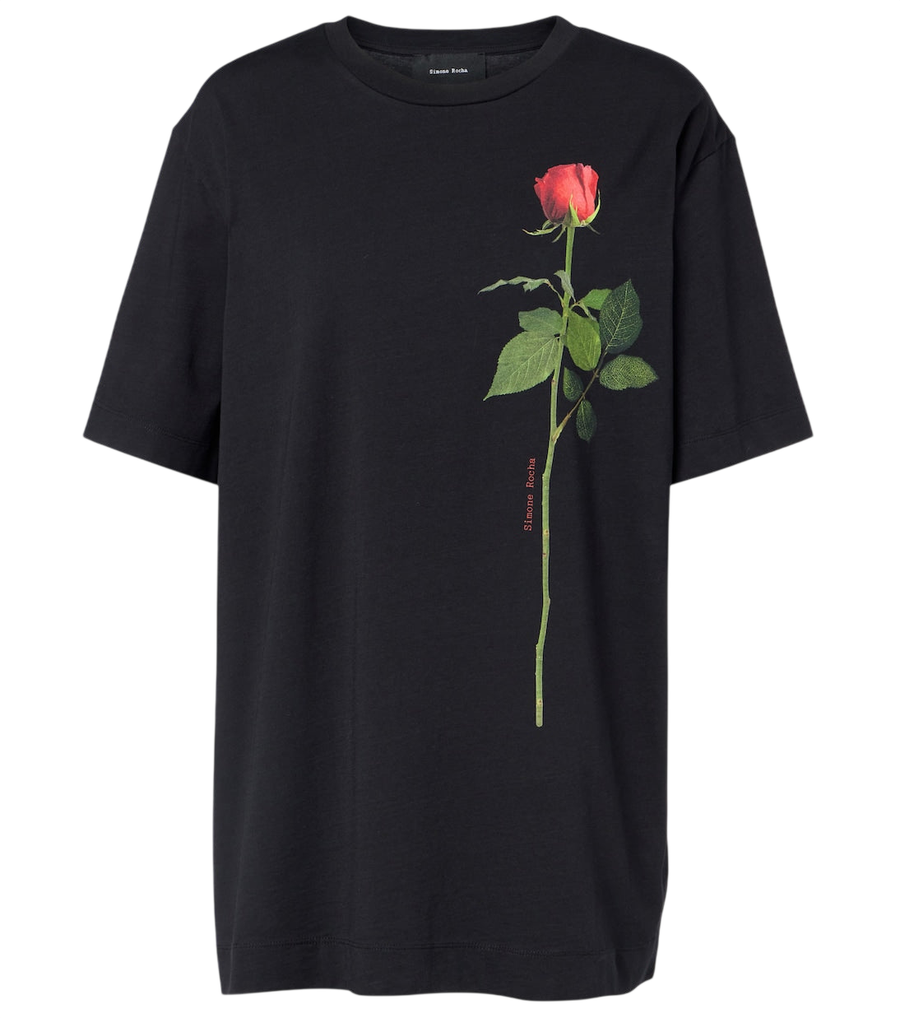 Camiseta de punto de algodón con estampado de Simone Rocha