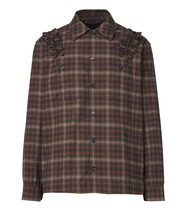 Simone Rocha Ruffled checked cotton flannel shirt