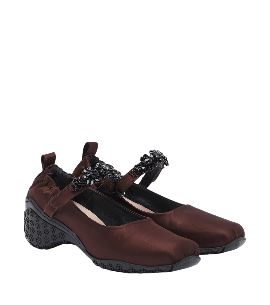 Simone Rocha Turbo embellished satin Mary Jane flats