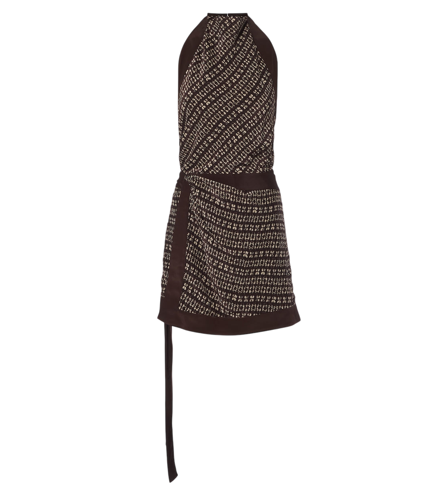 SIR Minivestido Astrid estampado com costas descobertas