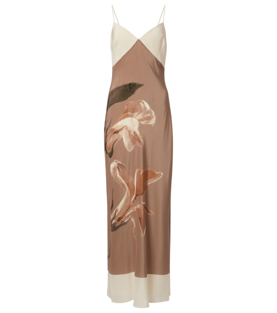 SIR Azaliea floral silk max dress