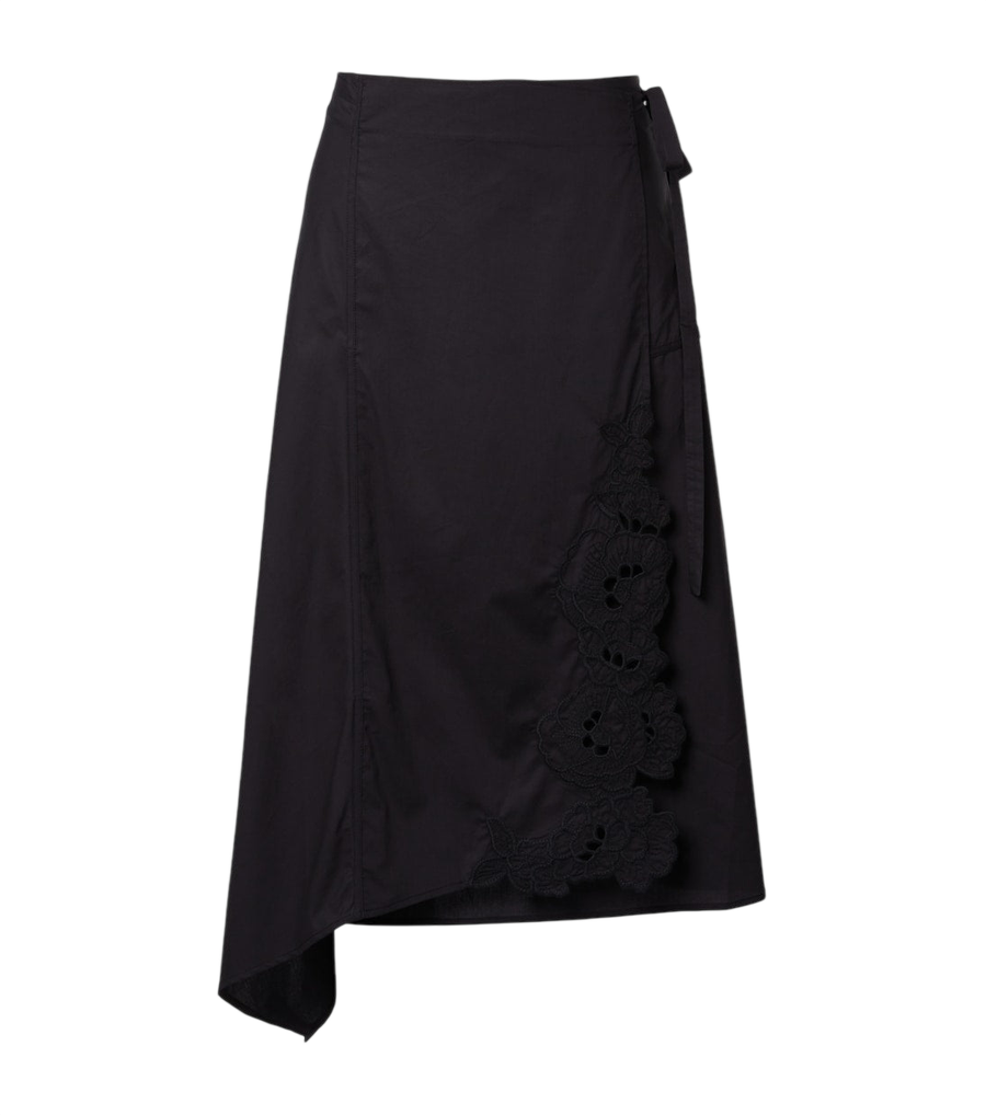 Jupe midi asymétrique en coton SIR Klara