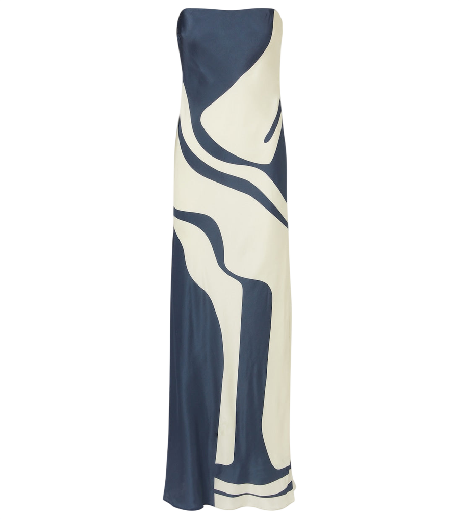 Robe longue bustier en soie SIR Lilou
