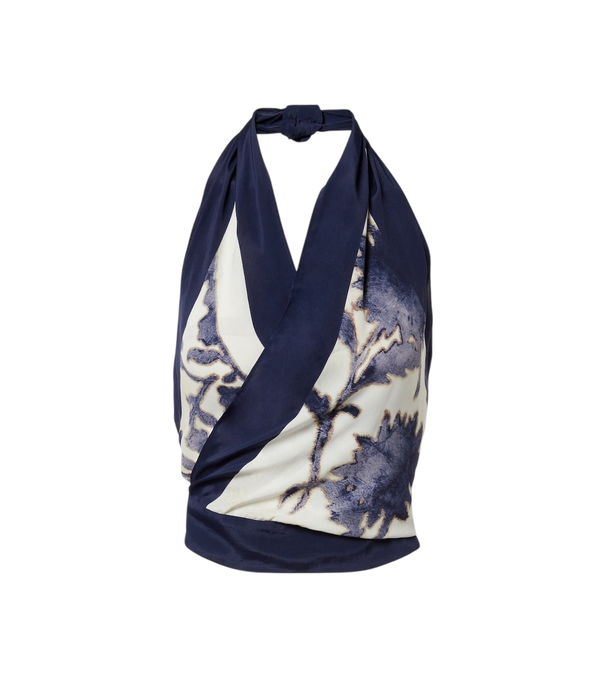 SIR Top Phillipa floral com decote halter